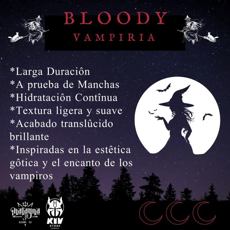 Kit Tinta Para Labios Malagna Labial Líquido Gothic Vampiria