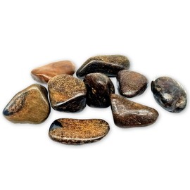 CRIGEMA - Pack of 5 Tumbled Stones Cut Natural Stone for Healing Stone, Reiki and Meditation, 20-25 mm (Brown)