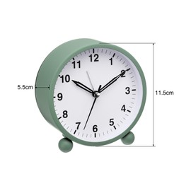 uxcell Metal Quartz Alarm Clock, Green Alarm Clocks for Bedrooms, Adjustable Volume, Dimmable, Snooze, 12/24H