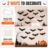 QEKIUII 12 Pack Hanging Halloween Bat Decorations, Plastic Bat Cutouts