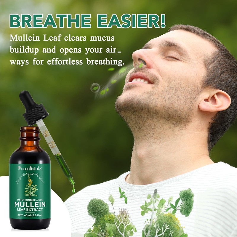 Mullein Drops for Lungs 4 Fl Oz - Mullein Leaf