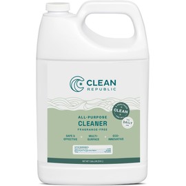 Clean Republic All-Purpose Cleaner Spray, Nature-Derived, Bleach Free and Fragrance Free, Multi-Surface Cleaner, Gallon - F-Style - 1 Pack
