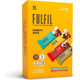 FULFIL Protein Snack Bars, Best Sellers Variety Pack, Gluten Free with 15g Protein, Pantry Staples, 12 Count