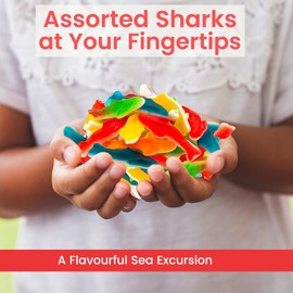 Assorted Shark Gummy Cup (Halal) - Mixed Gummies Candies Assortment Bag - Individually Wrapped Jelly Beans - Sweet and Chewy - Fruit Flavored Mix - (Pack 6)
