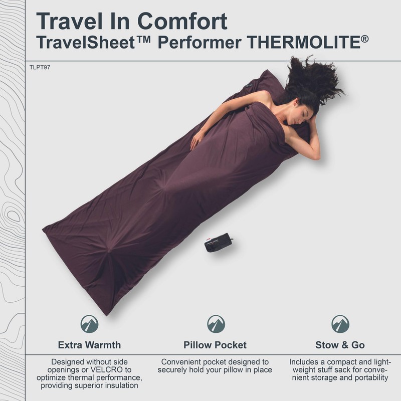 Cocoon TravelSheet inlet Thermolite Performer brown/purple 2015