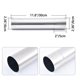 Wood Stove Pipe 2.36" Stainless Steel Chimney Flue 5 pcs Extension Stovepipe for Outdoor Camping