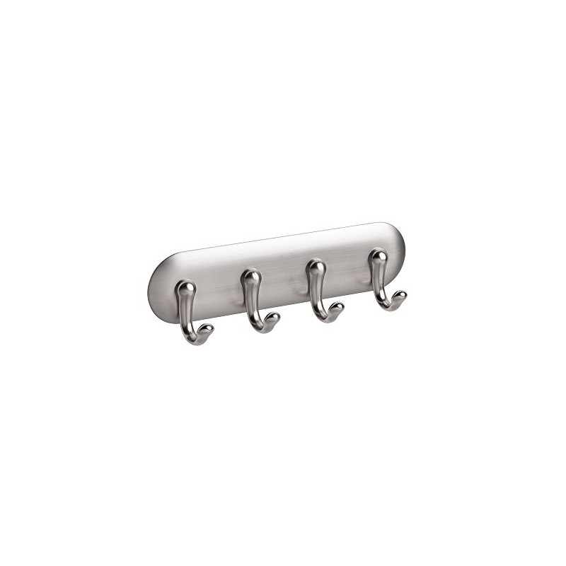 iDesign York BPA-Free Plastic AFFIXX Self-Adhesive 4-Hook Key Rack -
