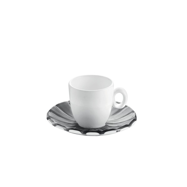 Guzzini Espresso Coffee Cup and Saucer 2P Grace Grey, Transparent, us:one size