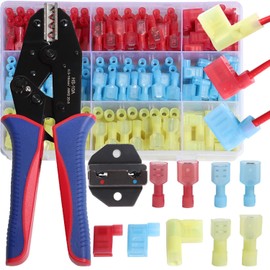 aikoolwer Nylon Spade Connector Right Angle Kit 90 Degree Terminal Crimper