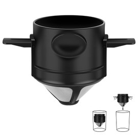 Yanyole Yanyole Pour Over Coffee Maker,Portable Stainless Steel Reusable Coffee Filter, Mini Collapsible Paperless Single Serve 1 Cup Coffee Dripper Cup Easy To Clean For Travel Camping