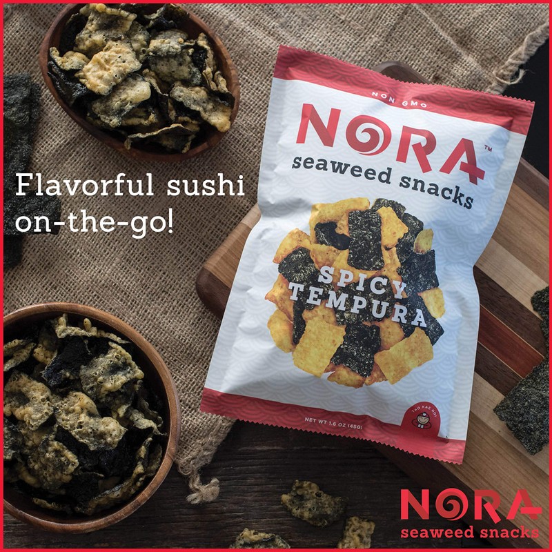 Spicy Tempura Seaweed Snacks by Nora, Thick Nori Sheets Snack
