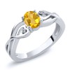 Gem Stone King 925 Sterling Silver Yellow Citrine and White