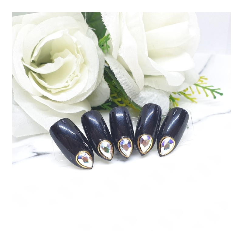 No.1204 Handmade Nail Tips - Short Ballerina / No.1204