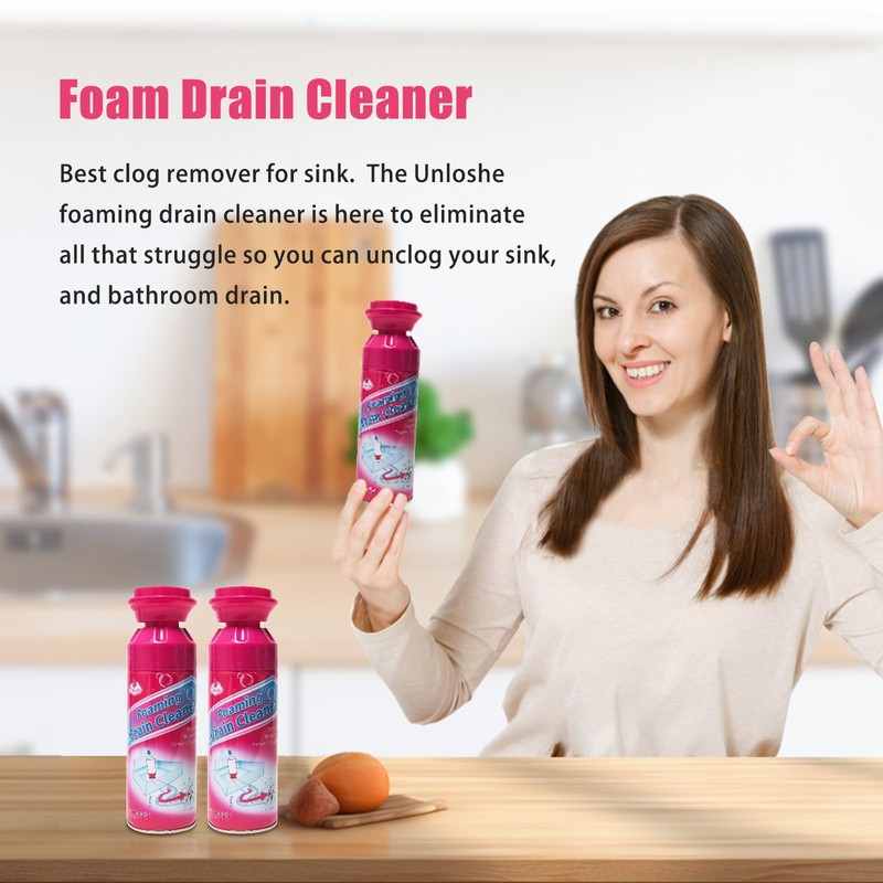 Drain Cleaner, Foaming Drain Cleaner and Deodorizer, Drains Clog Remover