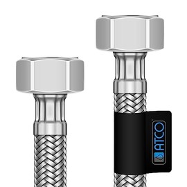 ATCO® Flexible Reinforced Hose Connection Hose Stainless Steel 1/2 Inch Female x 1/2 Inch Female Thread x 1/2 Inch Internal Thread x 60 cm