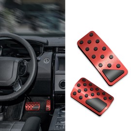 Wedcool Car Pedal Covers, Auto Aluminum Pedal Covers, Car Non-Slip Pedal Pads, Car Interior Accessories No Drilling Accelerator Pedal Covers Fit for Jeep Grand Cherokee Durango 2011-2023 (red)