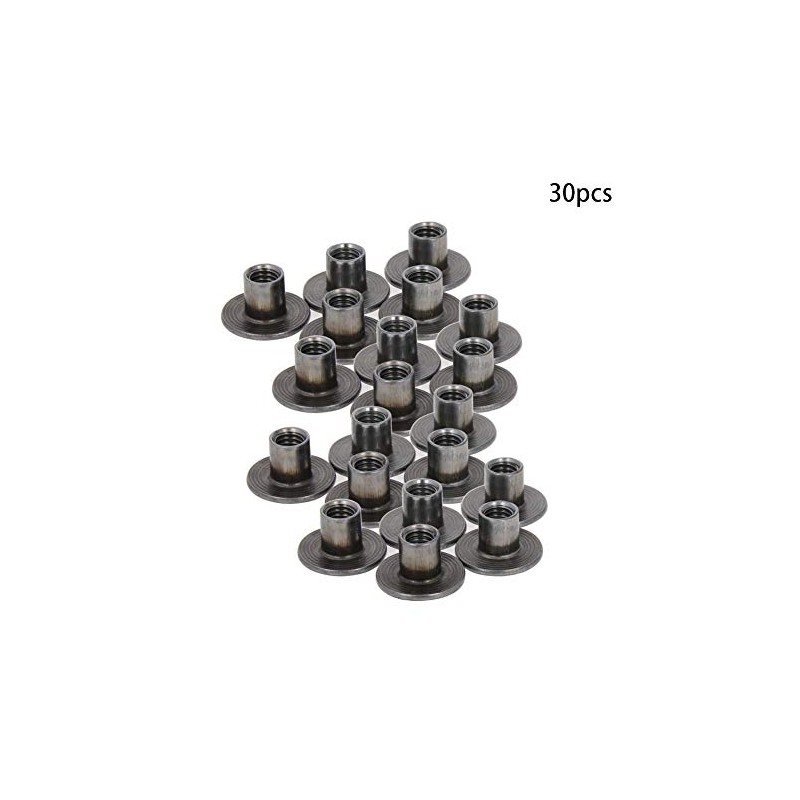 MroMax M6 10mm 30pcs Flat Head Cap nut Brad Hole