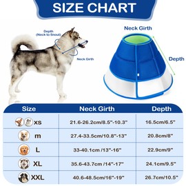 Rinling Dog Cone for Dogs After Surgery, Soft Elizabethan Collar Breathable Pet Recovery Collar to Prevent Licking Wounds S(21.6-26.2cm)