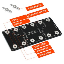 ENGYNC Shelf Pin Jig for 1/4 inch & 5mm, Aluminum Alloy Shelf Pin Drilling Jig Drill Guide for Straight Holes Cabinet Hardware Jig Shelf Pin Drilling Template Woodworking Tools & Accessories