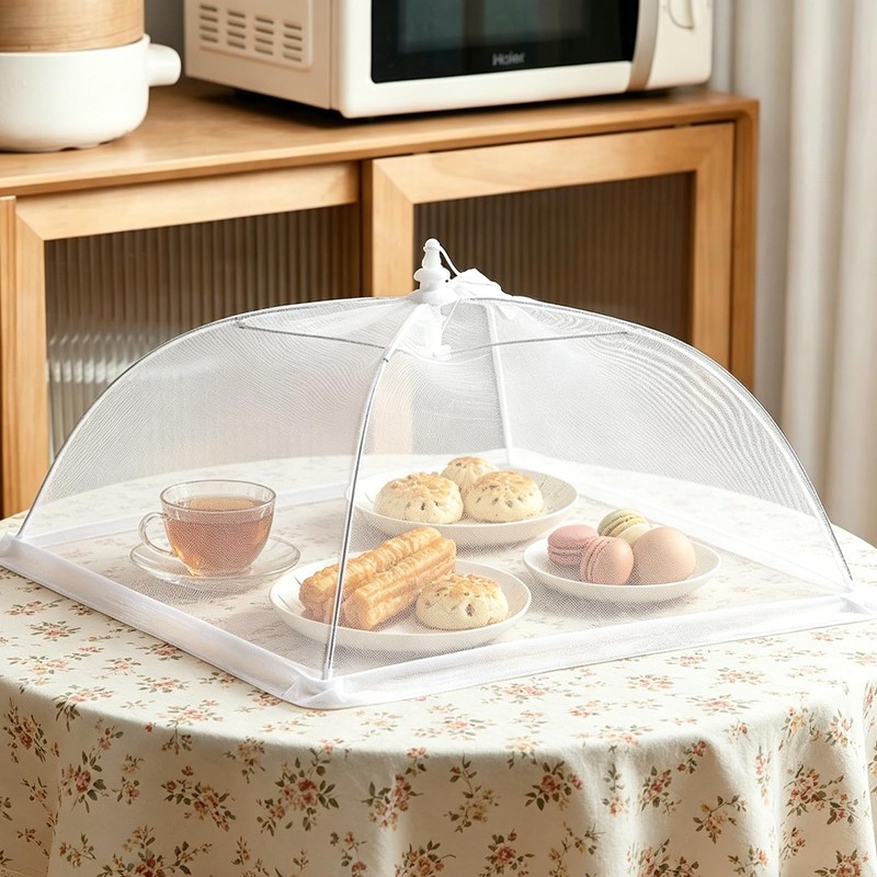 2 Pcs Food Covers Mesh Pop Up,Reusable and Collapsible Food