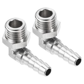 M METERXITY 2 Pcs Hose Barb Fittings - 90 Degree Elbow Nickel-Plated 6mm Barbed Pipe Connector with Hose Apply to Gas(M12x1.5 Male Thread)