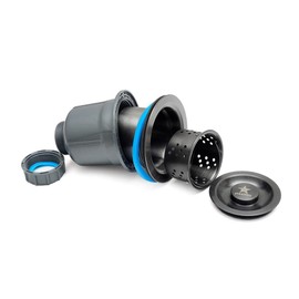 STARSTAR Kitchen Sink Stainless Steel Drain Assembly Kit for 3-1/2-inch Sink Opening Size, Removable Deep Sink Strainer Basket with Sink Stopper/Sealing Lid (Black)