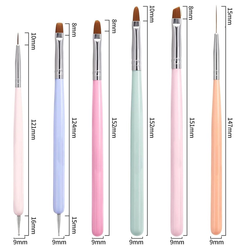 Nail Brushes Nail Brush Set [6 pieces] Gel Nail Brush