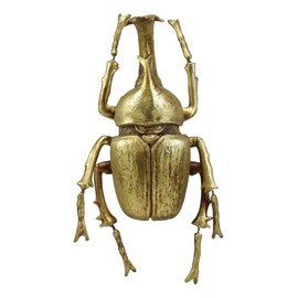 Ebros Large Gold Leaf Resin Modern Chic Exotic Beetle Wall Sculpture Or Table Decoration Museum Gallery Taxidermy Model Figurine Accent (Rhinoceros)