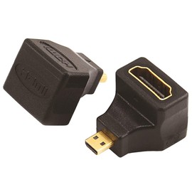 PremiumCord HDMI A to Micro HDMI Female to Male 90° Curved Full HD 1080p 3D Adapter Black Gold Plated Connectors kphdma-24