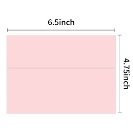 RINRDA 4x6 Envelopes pink For Invitation,Pink A6 envelope 4.75 x 6.5 inch, 4X6 Envelopes for A6 cards,Self Seal envelopes for weddings, greeting cards,baby shower,photos,birthday (Pink)