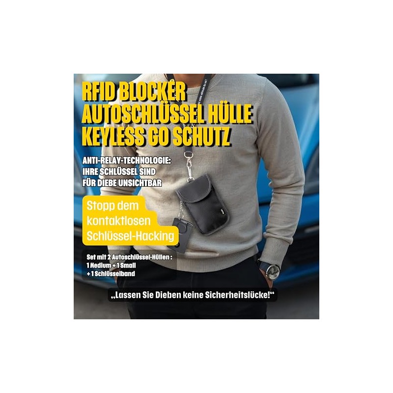 Keyless Go Protection Car Key Case Ripstop Fabric - RFID