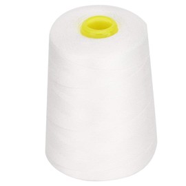 8000 Yard Sewing Thread High Strength Polyester Ideal for Conventional and Industrial Machines Excellent Color Fastness Household Clothing Accessories (White)