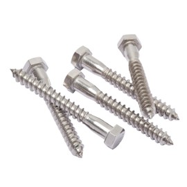 Bolt Dropper 3/8" x 3" Stainless Hex Head Lag Bolt Screws, (25 Pack), 304 (18-8) Stainless Steel Coach Bolts/Large Screws for Wood with Plain Finish by Bolt Dropper
