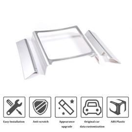 Qiosreui Gear Shift Console Trim Frame Compatible with Hummer H2 2003-2007, ABS Center Console Side Panel Trim Frame Cover Accessories (Chrome)