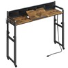 Overbed Table with Wheels, Height Adjustable, Recliner Table with Charging