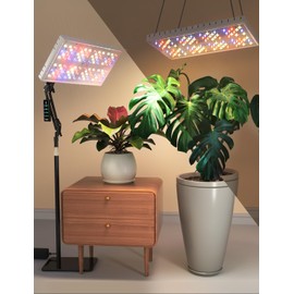 MetryGrow Plant Grow Light, [Smart APP & Expansive 2x2 Ft Coverage] Genuine 48W Output LED Full Spectrum for Indoor Plants, 8-Level Brightness, Supports Hanging & Standing, 270° Folding, 360° Rotation