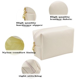 Large Capacity Travel Cosmetic Bag Women, Waterproof Portable PU Leather Toiletry Bag, Multifunctional Travel Toiletry Bag Makeup Organizer Storage Bag for Women（Small-Shell Gold）