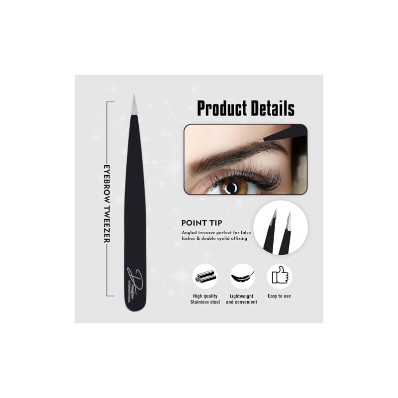 Professional 4-Piece Eyebrow Tweezers Set - Precision Hair Removal Tools
