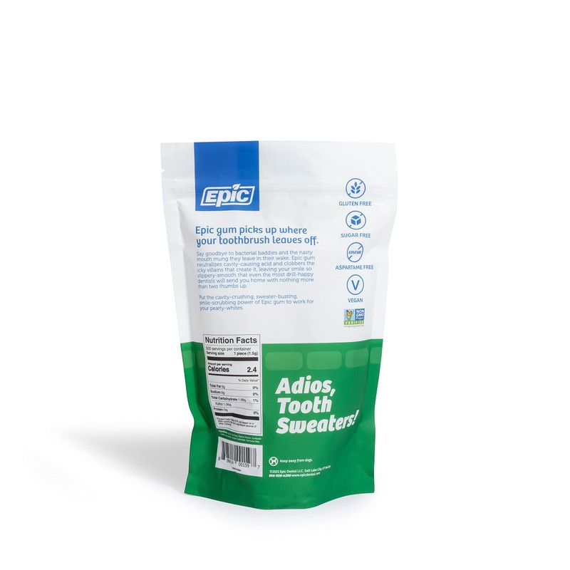 Epic 100% Xylitol Spearmint Chewing Gum - Sugar Free, Aspartame