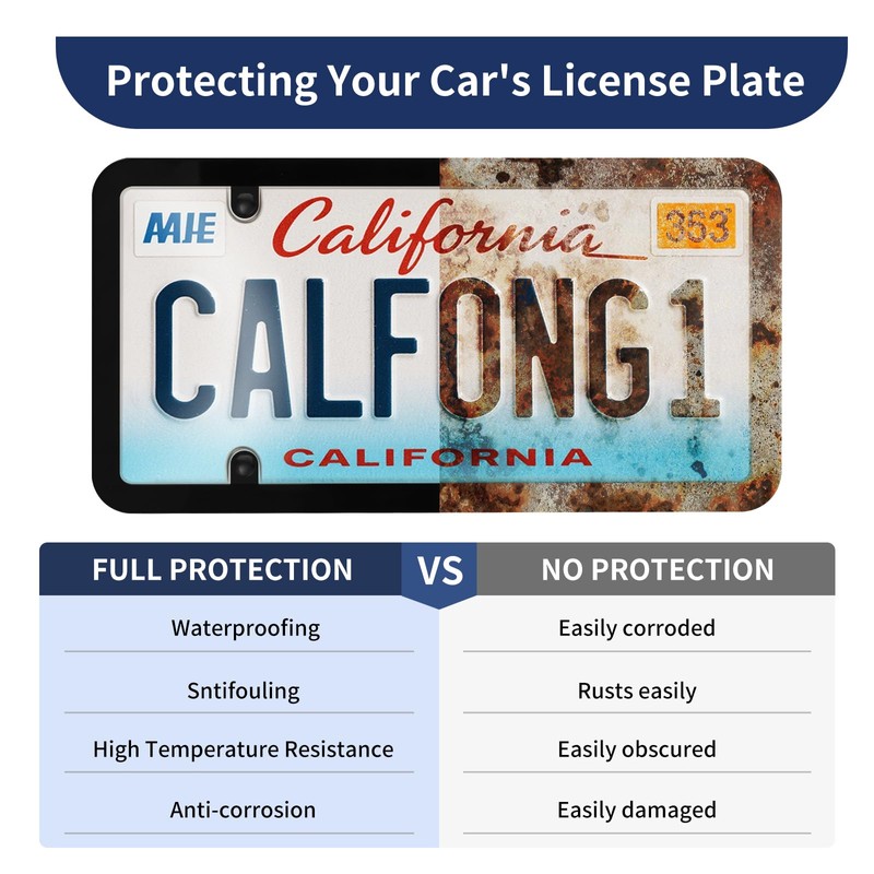CPProDilig 2 Pack License Plate Covers & Frames, Rust-Proof 4