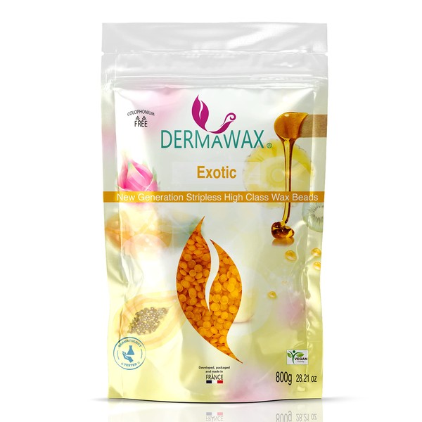 800 g Dermawax Exotic Wax Beads with Passion Fruit Oil High Performance Wax for Brazilian Hair Removal of the Whole Body Face Arms Legs Armpits Hair Removal