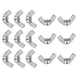 PATIKIL 1/4"-20 Wing Nuts, 15 Pieces 304 Stainless Steel Fasteners Butterfly Nut Smooth Surface for Repair, Installation, Construction, Manufacturing, Assembly, Furniture