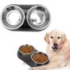Stainless Steel Nonslip Double Pet Bowls Household Food Water Feeder