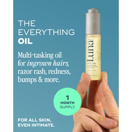 Luna Daily Mini Ingrown Hair Oil (10ml) | Travel-Size Multi-Purpose Hydrating Oil | Soothes Razor Bumps, Stretch Marks, Prevents Ingrown Hairs & Softens Dry Skin | Jojoba & Omega-Rich Botanicals
