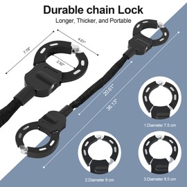 Electric Scooter Lock with Bag, Bike Locks High Security with 3 Keys, 36in Heavy Duty Bike Lock Chain for Segway, Ninebot, Razor, Xiaomi and Electric Scooter