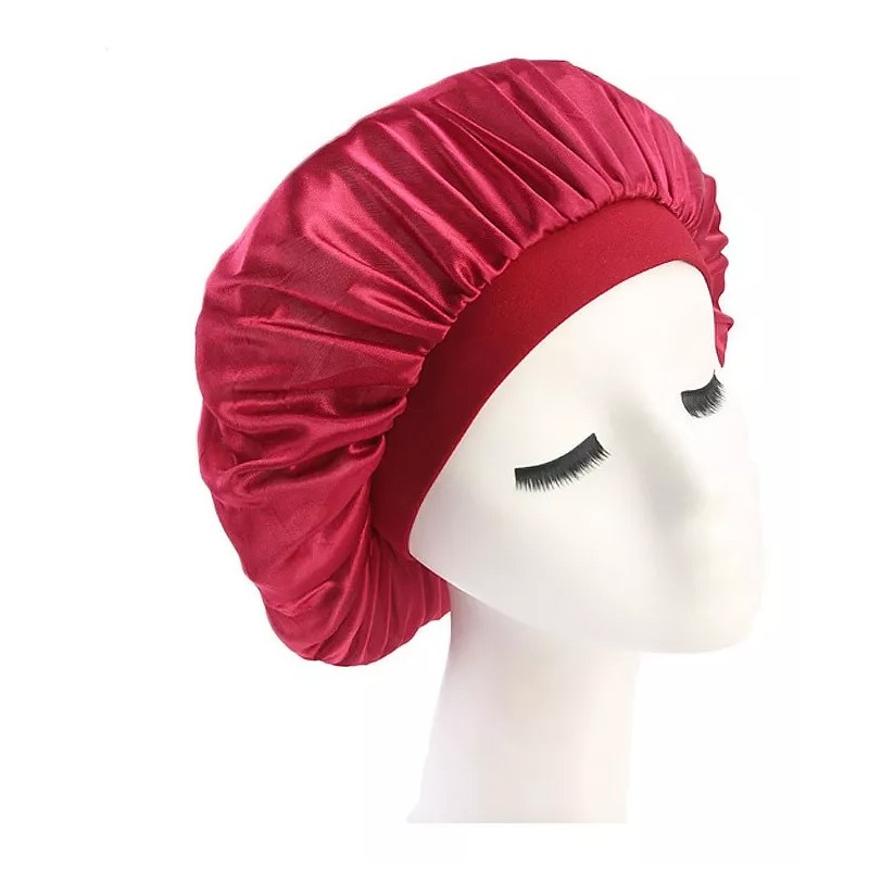 Dolores Gorro De Satén De Seda Para Dormir Sombrero,rojo,gorra Negra