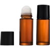 2 Pcs Brown 50ml Glass Essential Oil Roller Bottles Refillable