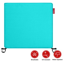 Pcinfuns Outdoor Chair Cushion 22 x 22 x 3 Inch Water Resistant & Fade Resistant Patio Furniture Cushions with Removable Cover and Adjustable Straps Set of 2,Peacock Green