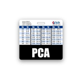 PCA Badge Buddy Horizontal w/Height & Weight Conversion Charts (Standard, Black)