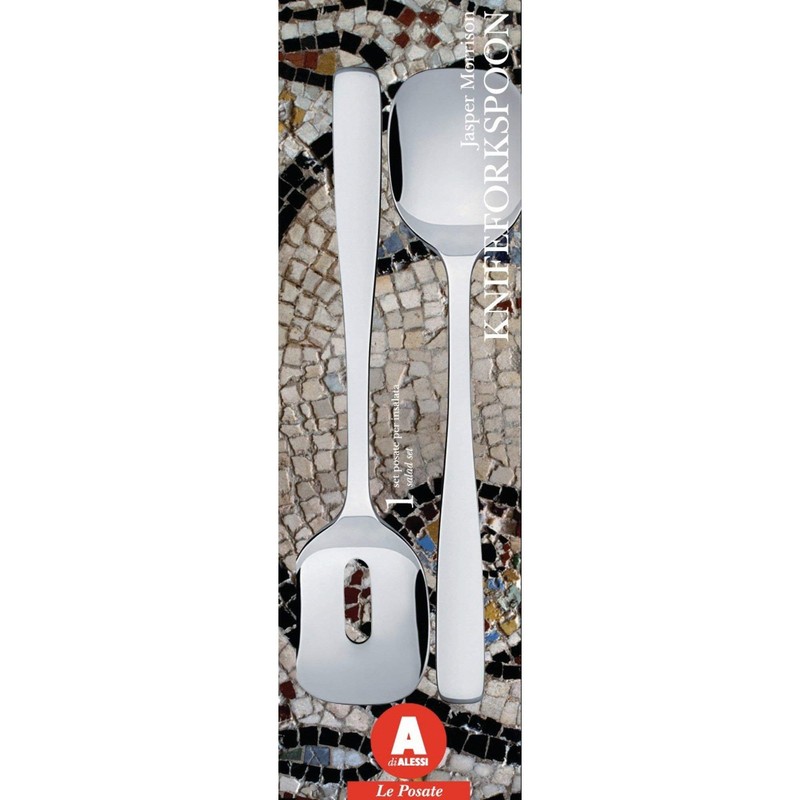 Alessi A di Knifeforkspoon Salad Set, Polished, (AJM22/14)